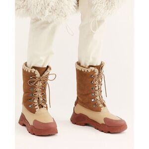New Free People Mou Chalet Eskimo Mountain Lace Up Tall Water Resistant Boot Siz